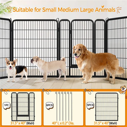 6 Panel Metal Exercise Pen with Door