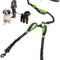 Exquisite Hands Free Double Dog Leash for Small Dogs - Dual Dog Leash - Two Dog Leash No Tangle - Dog Leash for 2 Dogs - Double Leash - Leash Splitter - Double Leash Coupler (Small, Black & Green)