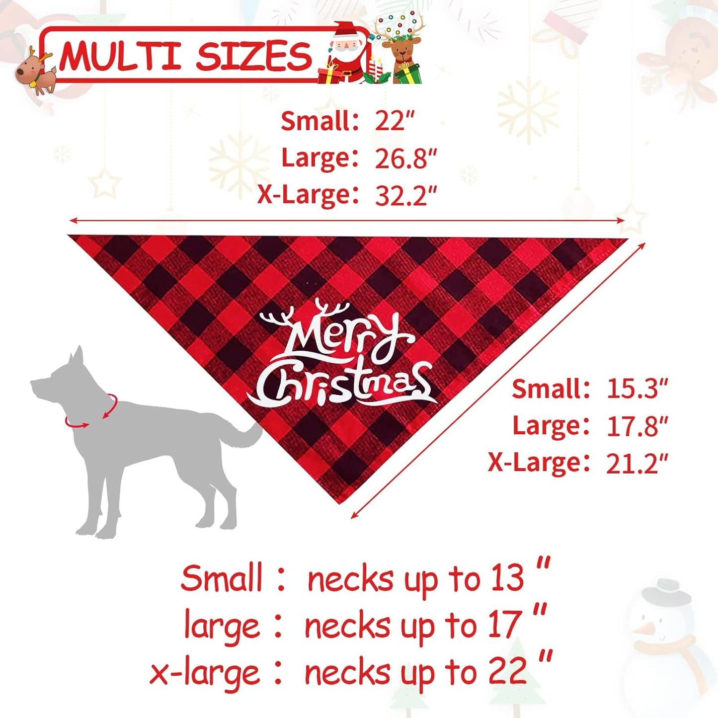 2 Pack Dog Bandana Christmas Classic Buffalo Plaid Pets Scarf Triangle Bibs Kerchief Set Pet Costume Accessories Decoration for Small Medium Large Dogs Cats Pets (Small, Red and Green)