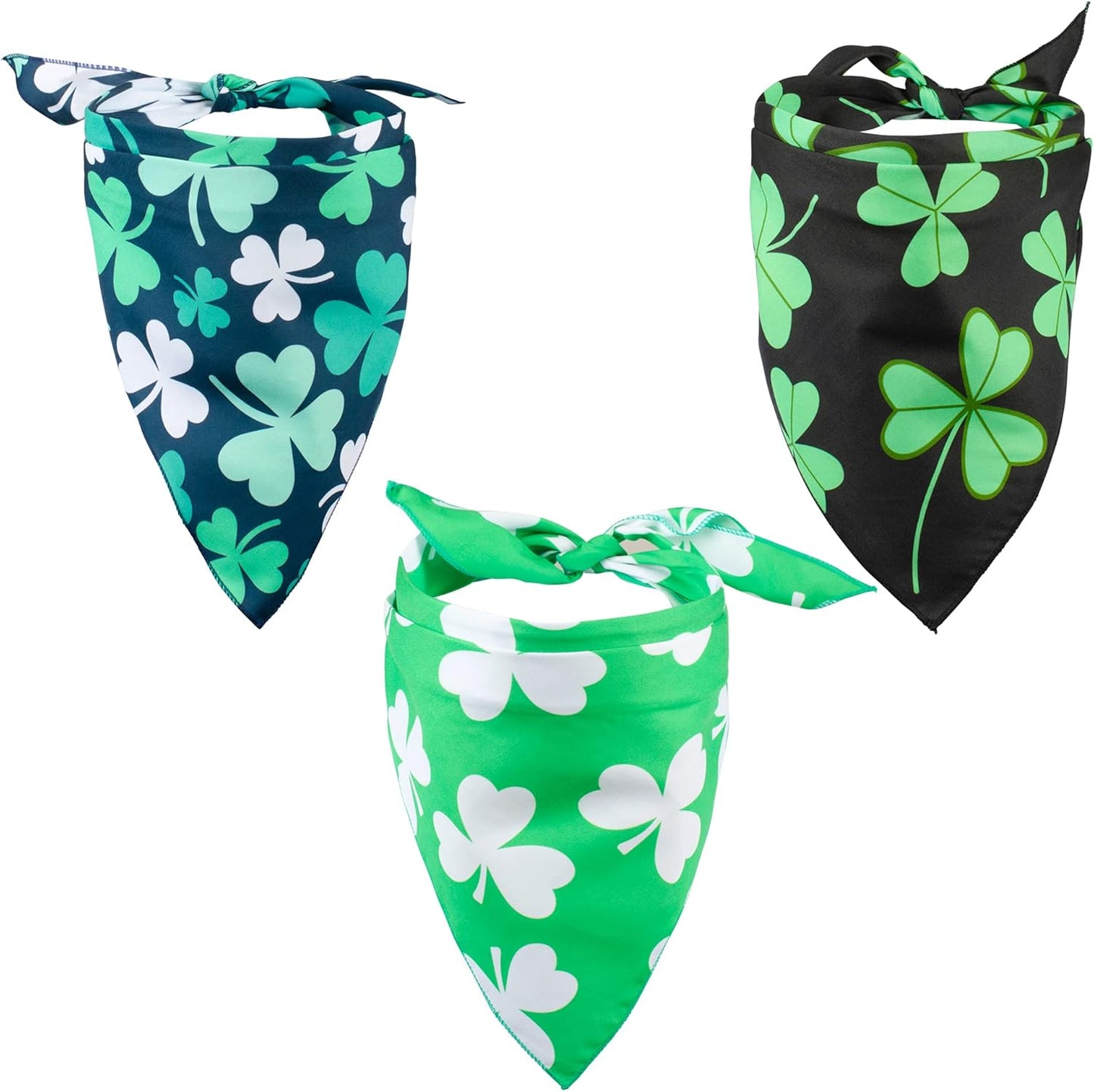 St. Patrick'S Day Dog Bandanas | 3-Pack | Lucky Shamrock Clover Bandanna| (St. Patrick'S, Large)