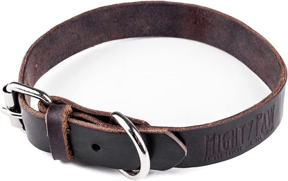 Leather Dog Collar - Genuine Material - Thick Leather - Strong Metal Buckle - Ultimate Comfort - Modern Dog Design - Dog Collar Metal Buckle - Luxury Dog Collar for All Dog Sizes - (Brown)