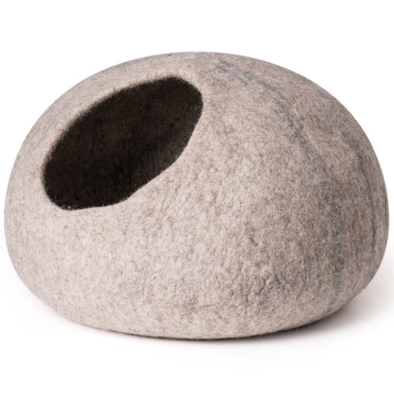 Mewoofun Handcrafted Felt Cat Bed Cave with Mouse Toy - Premium Wool Material - Suitable for Indoor Cats