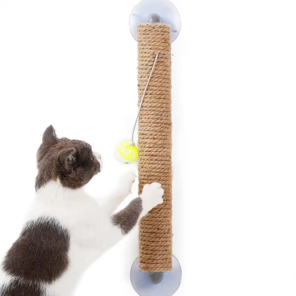 Stick N' Claw' Sisal Rope and Toy Suction Cup Stick Shaped Cat Scratcher