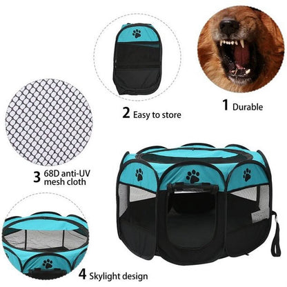 Portable Puppy Pet Tent Play Pen Fence Cage for Dog Cats Pigs Folding Run Kennel