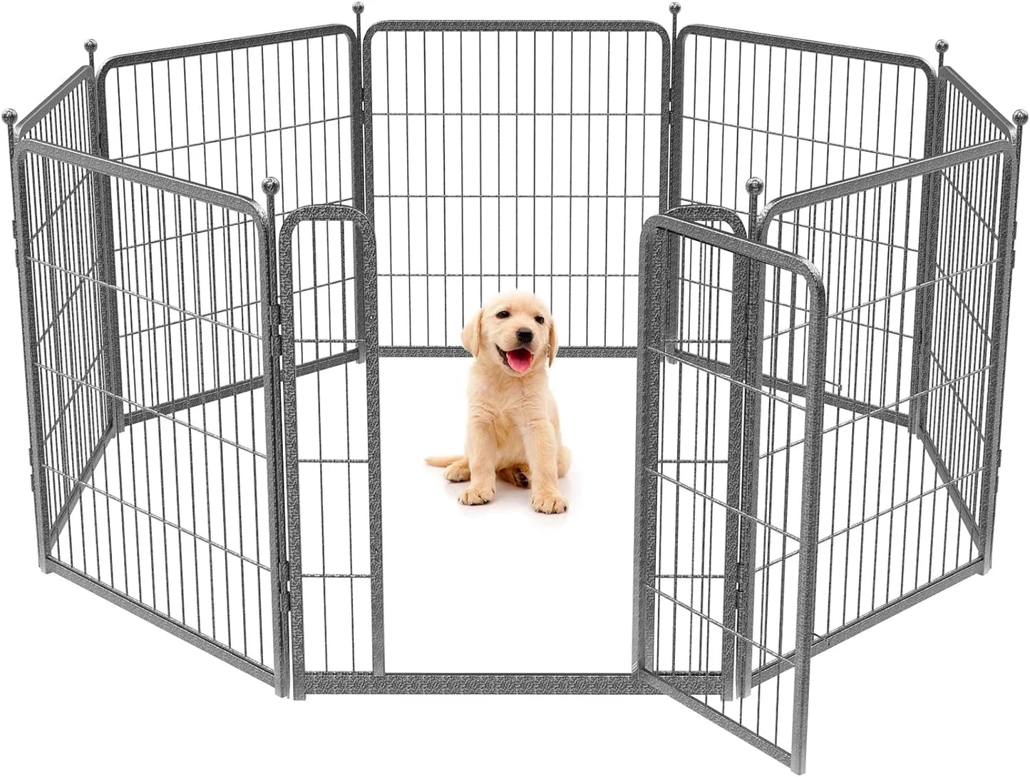 Aster Dog Playpen Outdoor, 8/16/24/32/48 Panels Dog Pen 24/32/40Inch Heavy Duty Dog Pen Pet Fence Playpen for Yard, Patio