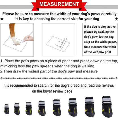 Dog Shoes for Large Dogs, Medium Dog Boots & Paw Protectors for Winter Snowy Day, Summer Hot Pavement, Waterproof in Rainy Weather, Outdoor Walking, Indoor Hardfloors anti Slip Sole Black Size 6