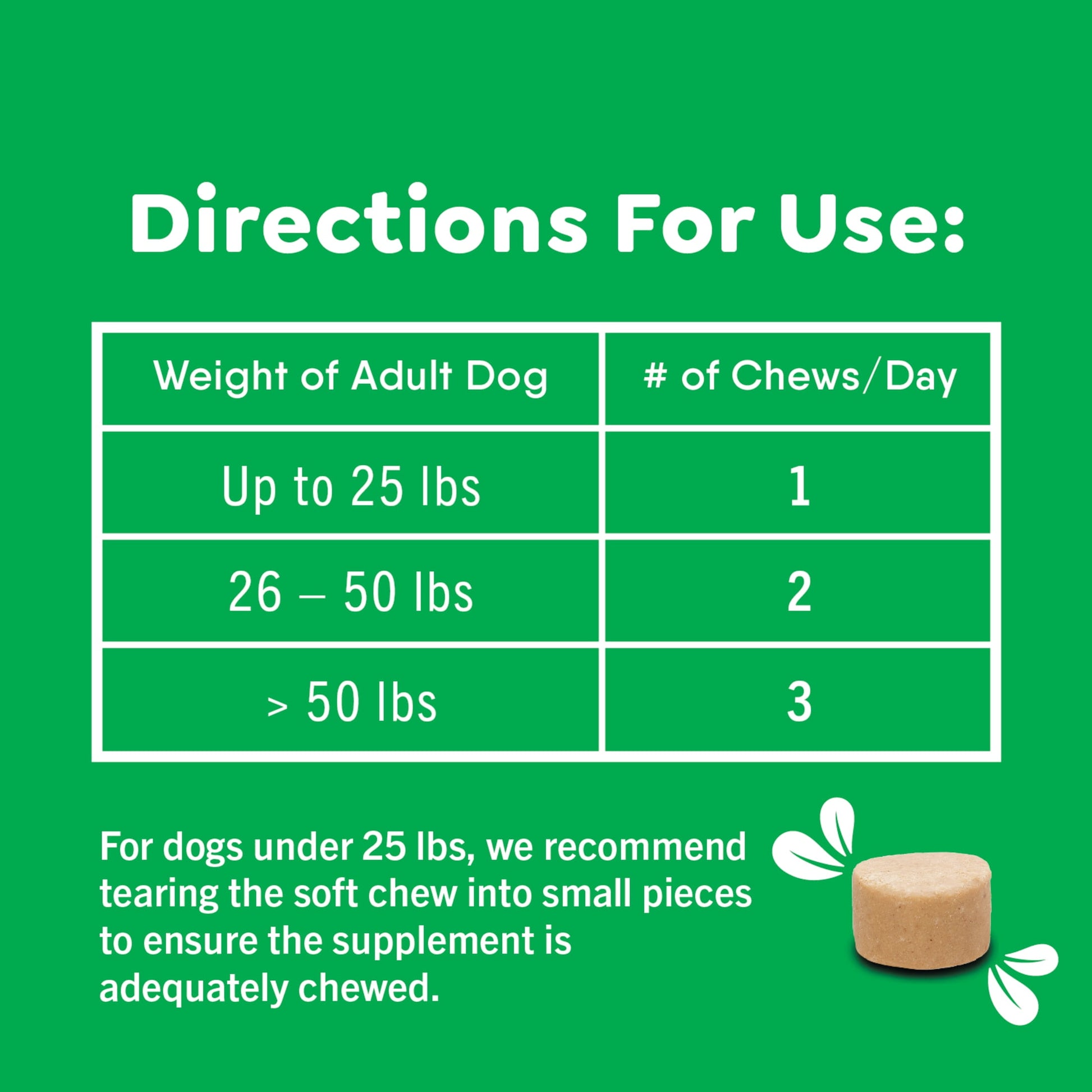 Supplements Calming Chews for Dogs Chicken Flavor, 7.3 Oz Container of 40 Ct. Soft Chews