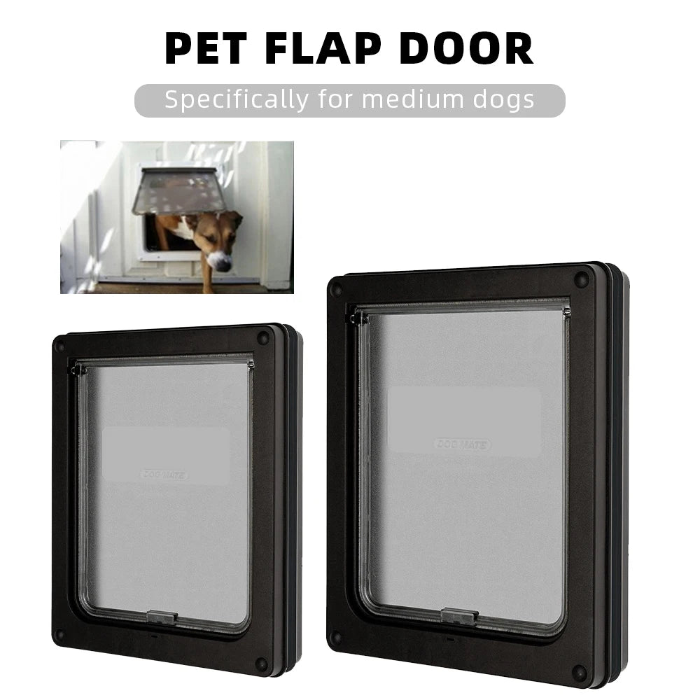 Pet Dog Door Safe Locking Automatically Close Pet Dog Cat Door Pet Supplies Flap Door Pet Door Ferromagnetic Wall Entry