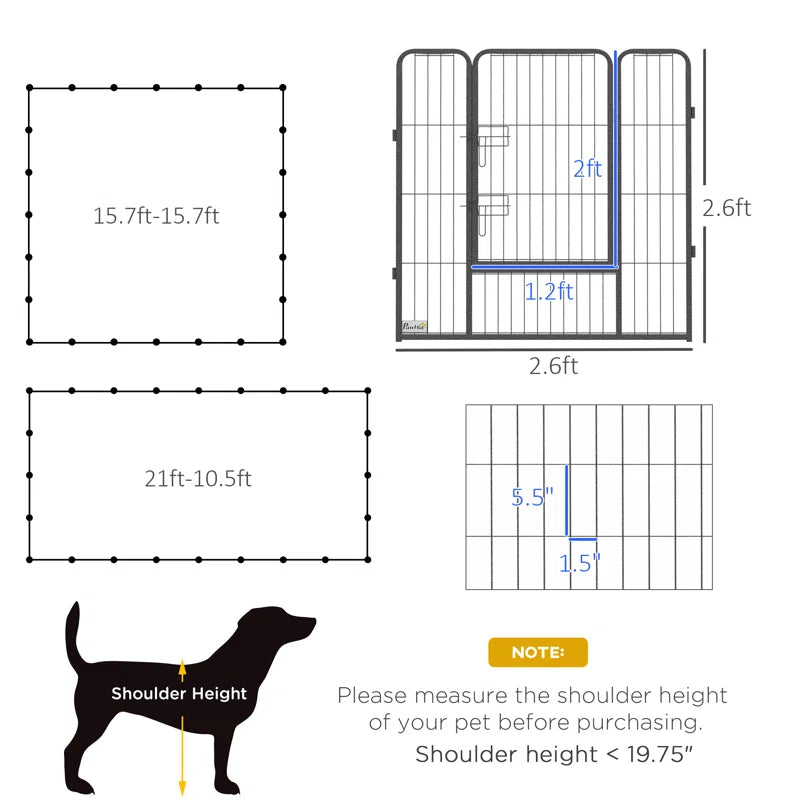 24 Panel Metal Exercise Pen with Door