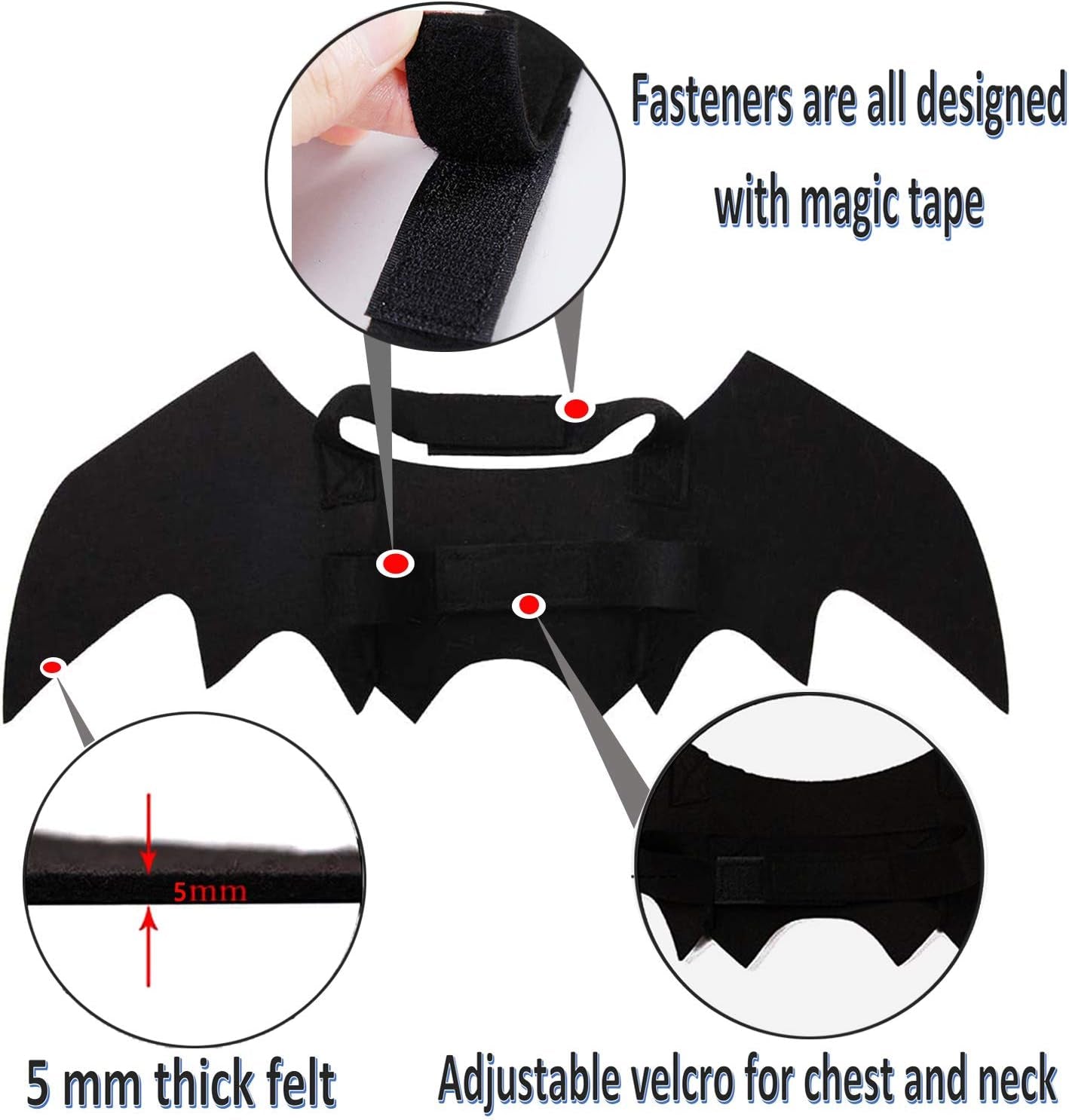 Dog Halloween Costumes, Cat Dog Bat Costume Wings Pet Bat Wings for Small Medium and Large Dog, Cat Dog Costume Funny Cat Apparel, Cosplay Clothes, Cool Dog Outfits (L)