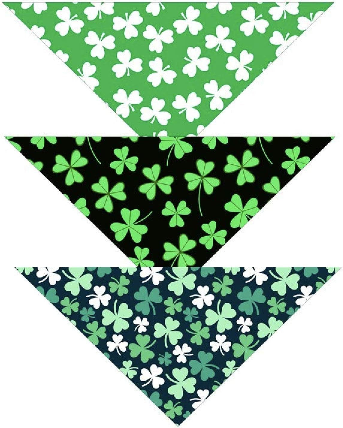 St. Patrick'S Day Dog Bandanas | 3-Pack | Lucky Shamrock Clover Bandanna| (St. Patrick'S, Large)