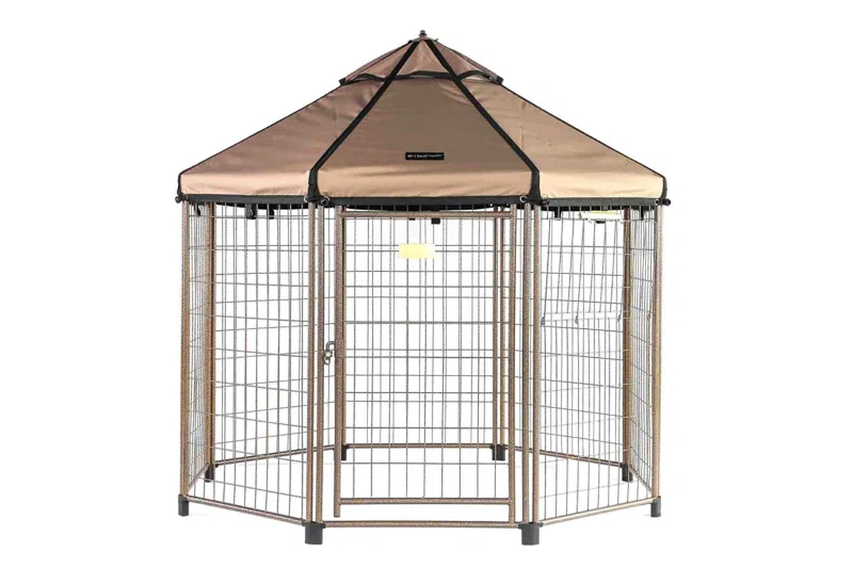 Dog Kennel Play Pen with Market Top Canopy