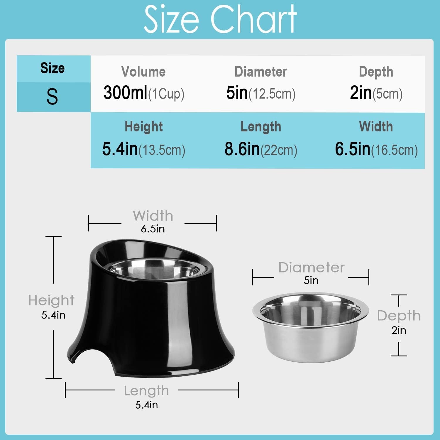 Elevated Dog Bowl Raised Dog Feeder for Food and Water, Non Spill Edges & Non Skid Sturdy Melamine Stand, Reduce Neck Stress, Less Regurgitating and Vomiting 1 Cup Orange