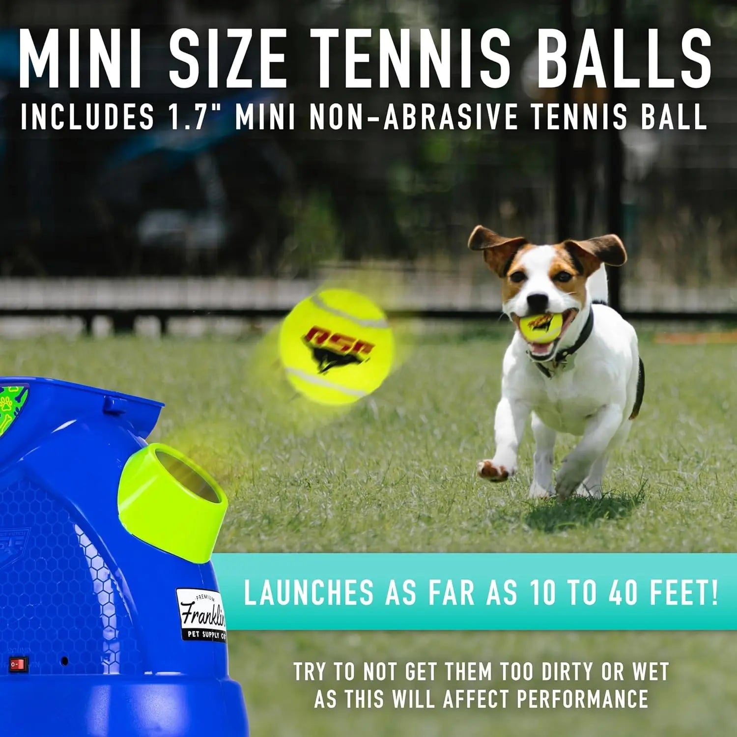 Pet Supply Ready Set Fetch Mini Automatic Tennis Ball Launcher Dog Toy - Electronic Mini Tennis Ball Thrower for Fetch +Playtime