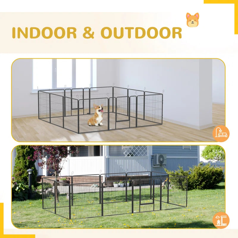 24 Panel Metal Exercise Pen with Door