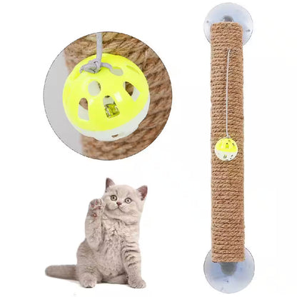 Stick N' Claw' Sisal Rope and Toy Suction Cup Stick Shaped Cat Scratcher