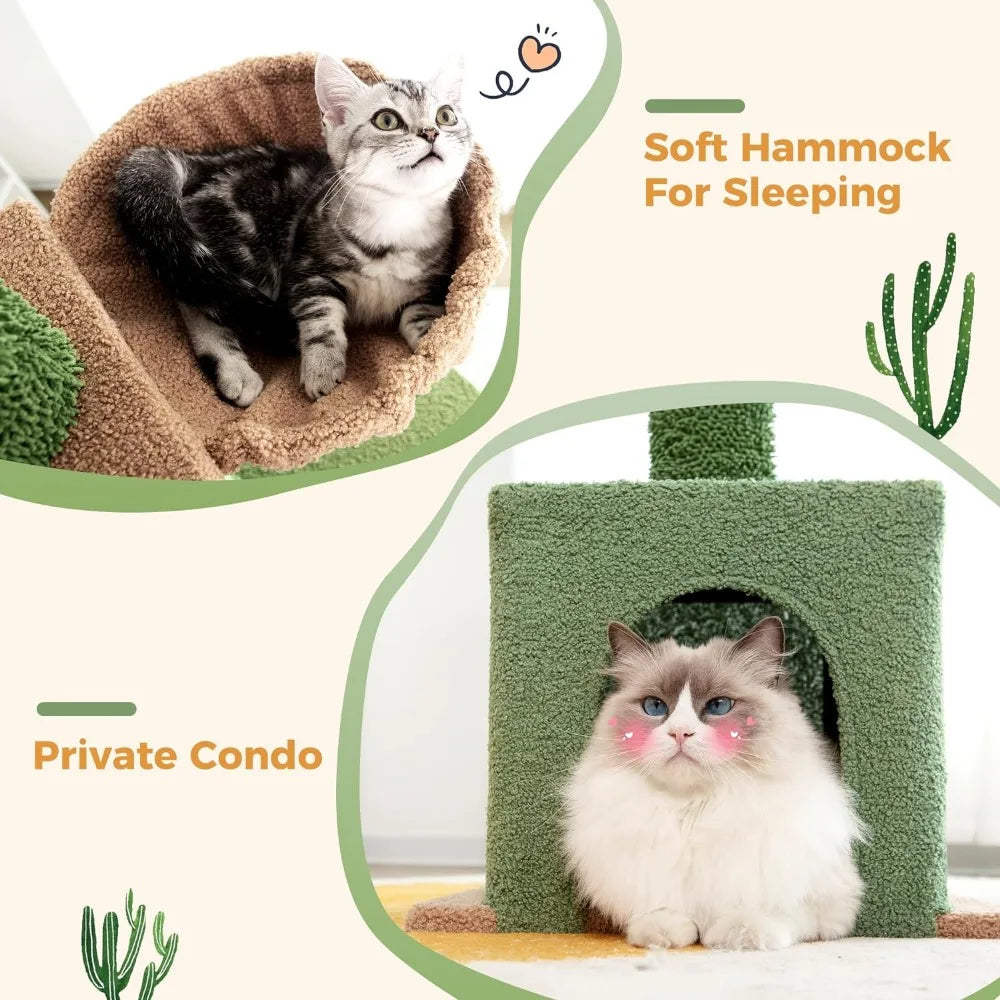 Floor to Ceiling Cat Tree Ajustable Height [82-108 Inches=208-275Cm] 6 Tiers Tower Fit for 7-9 Feet Ceiling