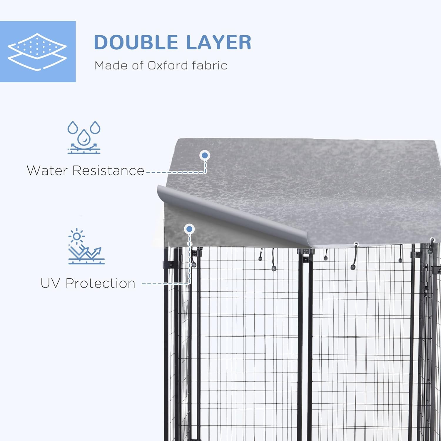 4' X 4' X 4.5' Dog Playpen Outdoor, Dog Kennel Dog Exercise Pen with Lockable Door, Water-Resistant Canopy, for Small and Medium Dogs