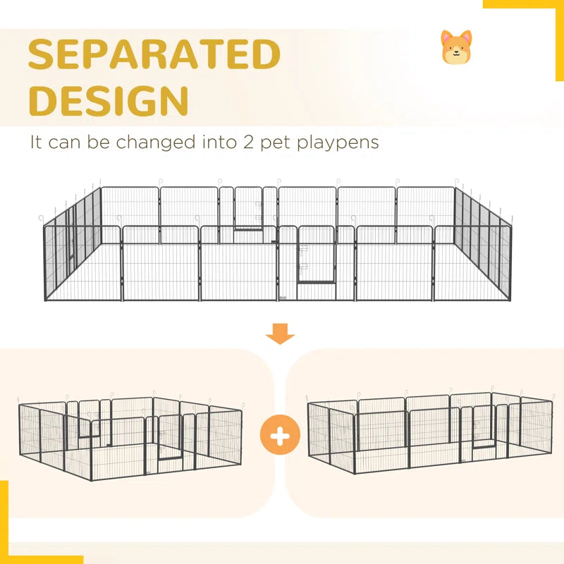 24 Panel Metal Exercise Pen with Door