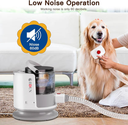 Dog Grooming Vacuum, 7-In-1 1.5L Dust Cup Pet Hair Vacuum Groomer Shaver Comb Dog Cat