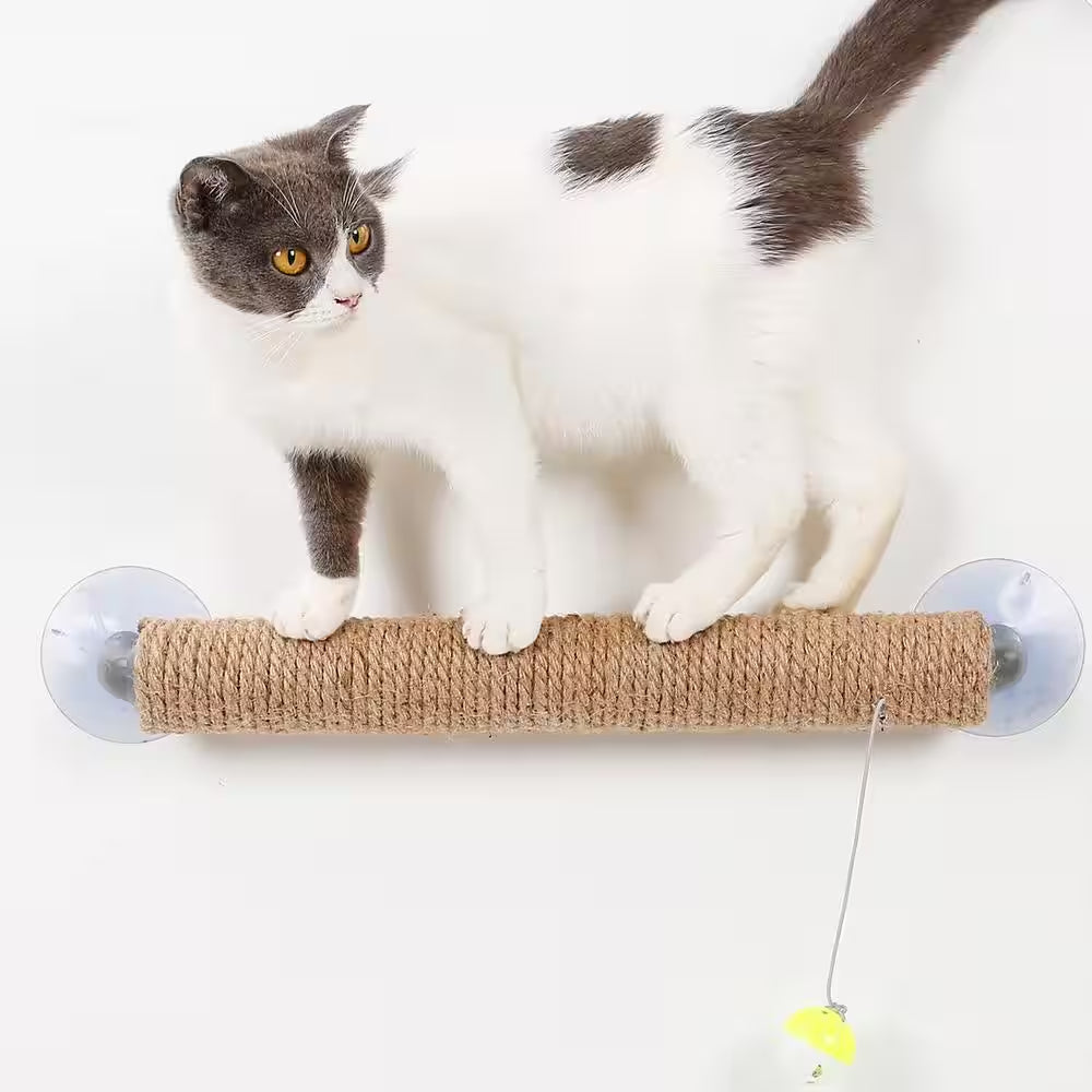 Stick N' Claw' Sisal Rope and Toy Suction Cup Stick Shaped Cat Scratcher