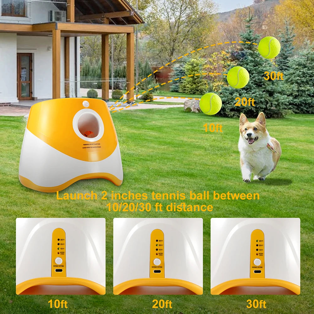 Ball Launcher Dog Thrower Distance 10-30Ft,Interacive Dog Toys Tennis Ball Launcher for Small Dogs Pet Acessorios Para Cachorro