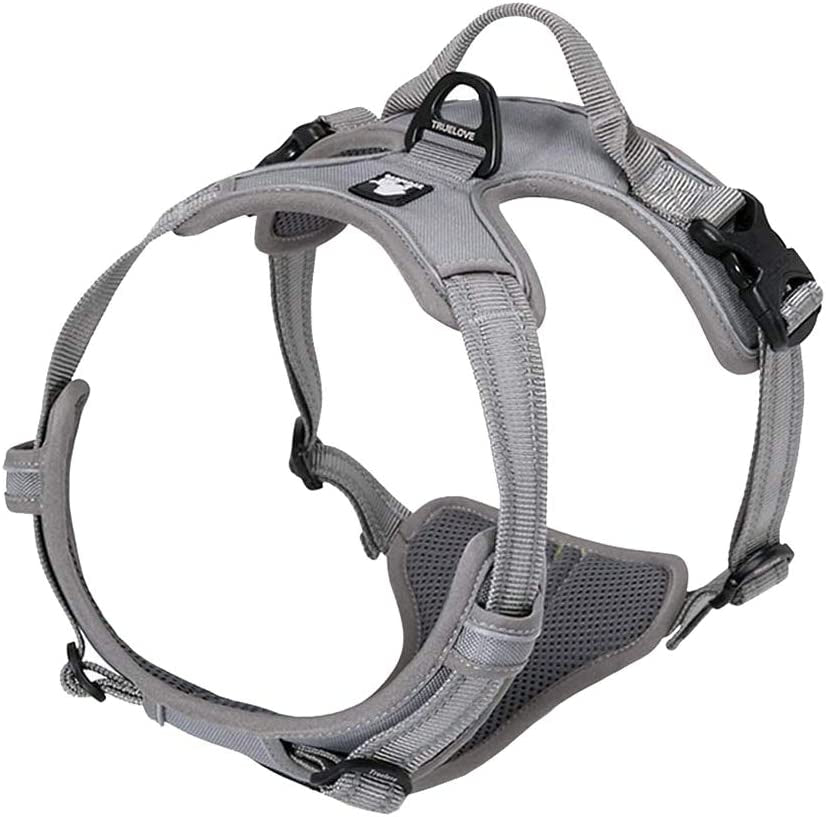 Adjustable No-Pull Dog Harness Reflective Pup Vest Harnesses Comfortable Control Brilliant Colors Truelove Tlh5651(Gray,Xl)