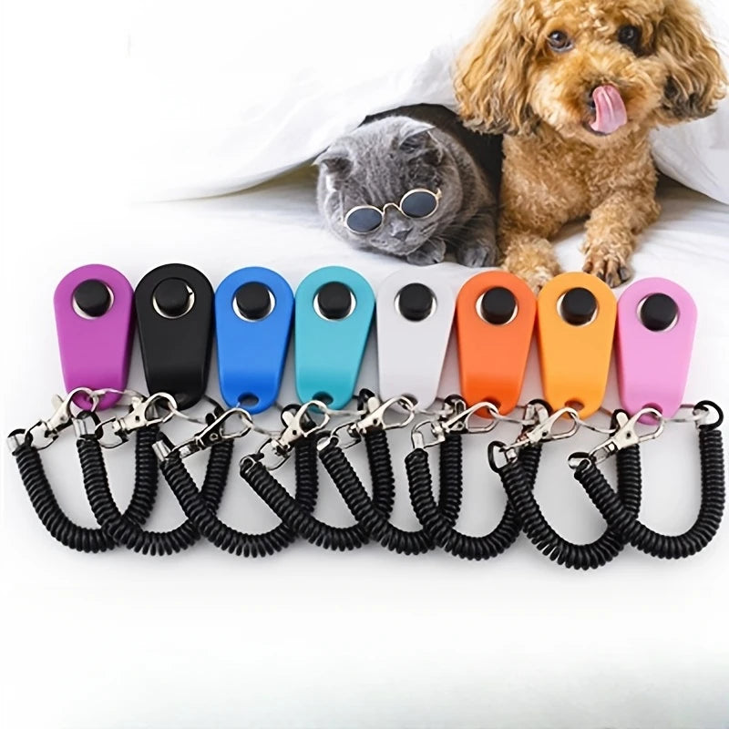 Dog Cat Pet Training Clicker with Wrist Strap Training Supplies for Dogs Cats Pet Training Clicker Dog Supplies Dog Trainings