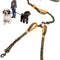 Hands Free Double Dog Leash for Small Dogs - Dual Dog Leash - Two Dog Leash No Tangle - Dog Leash for 2 Dogs - Double Leash - Leash Splitter - Double Clip Leash Coupler (Small, Khaki & Orange)