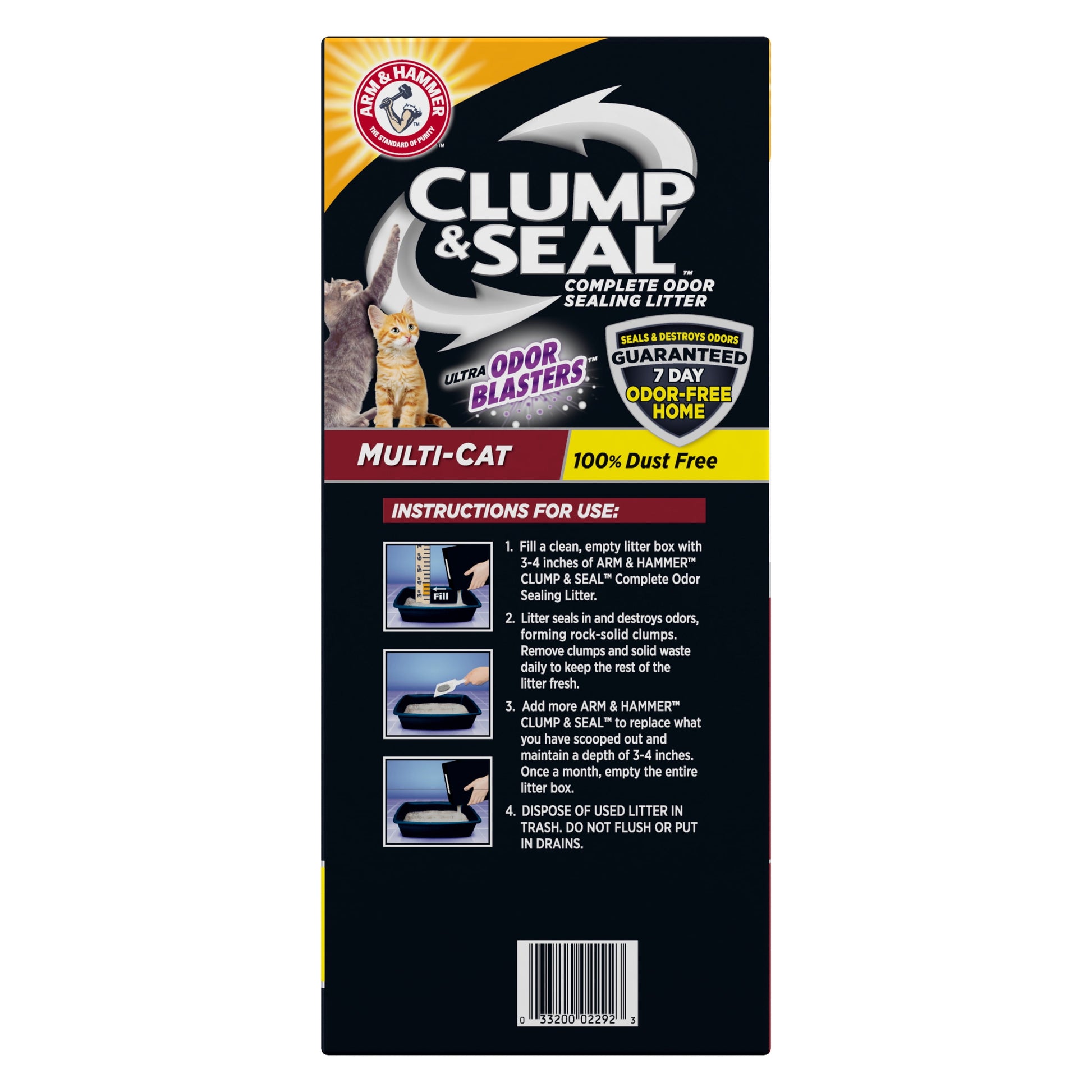 Clump & Seal Cat Litter Multi-Cat Complete Odor Sealing Clay Clumping Cat Litter, 28 Lb