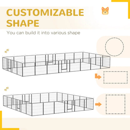 24 Panel Metal Exercise Pen with Door