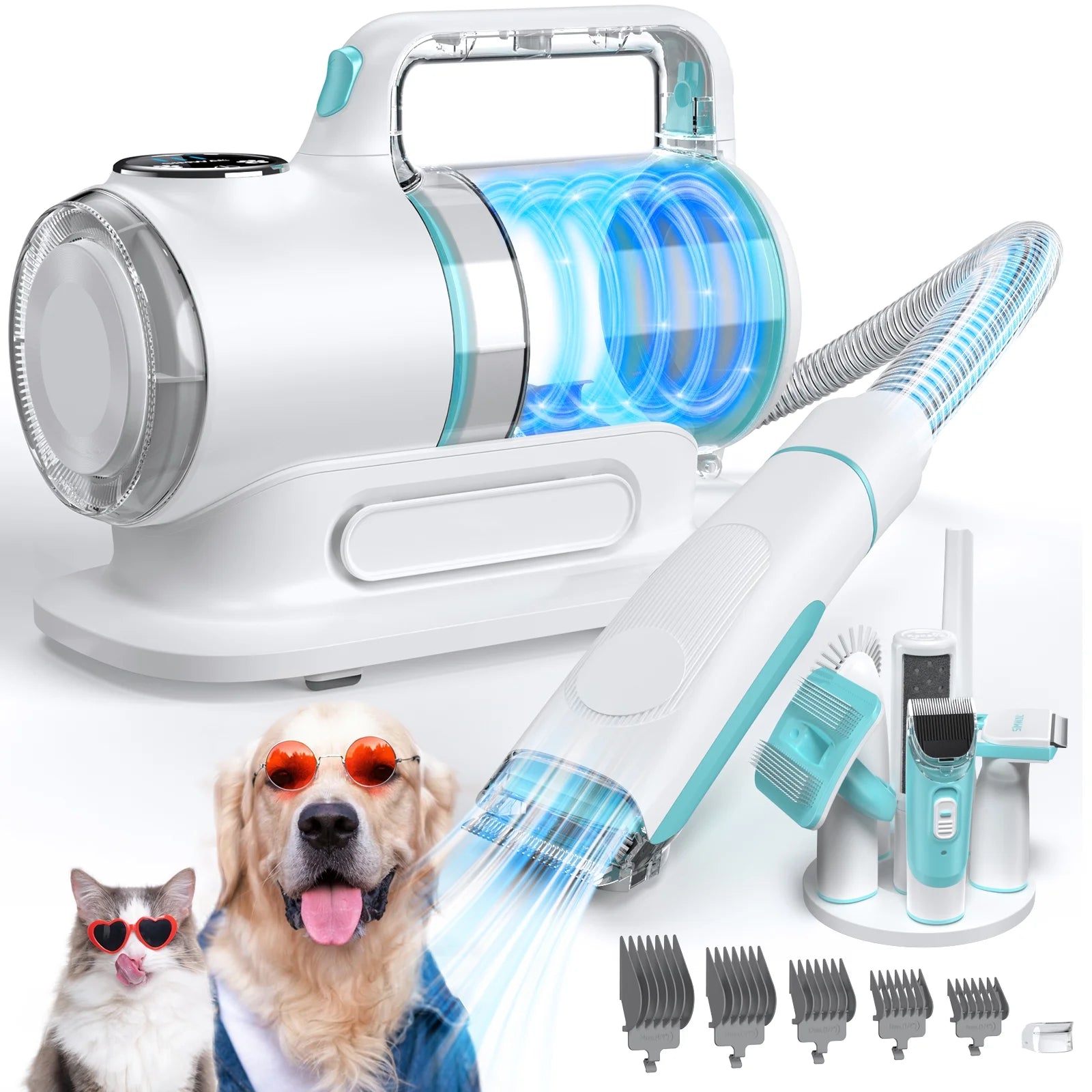 Dog Grooming Kit , 6 in 1 Pet Grooming Vacuum Kits, Dog Clippers for Grooming 11000Padog Vacuum for Shedding Grooming, Suction 99% Dog Hair, Low Noise Pet Vacuum Grooming Kit for Dog Cat