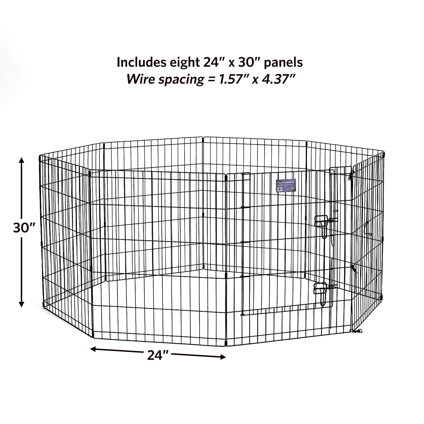 Metal Black Exercise Pet Dog Playpen with Door , 30"H