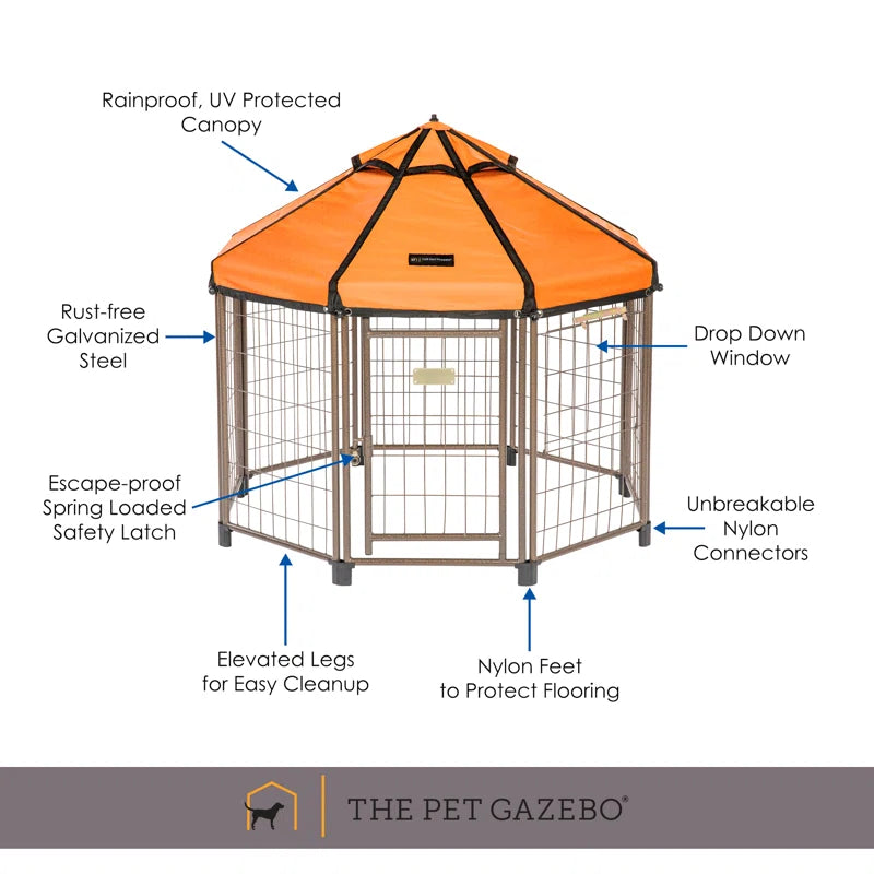 Dog Kennel Play Pen with Market Top Canopy