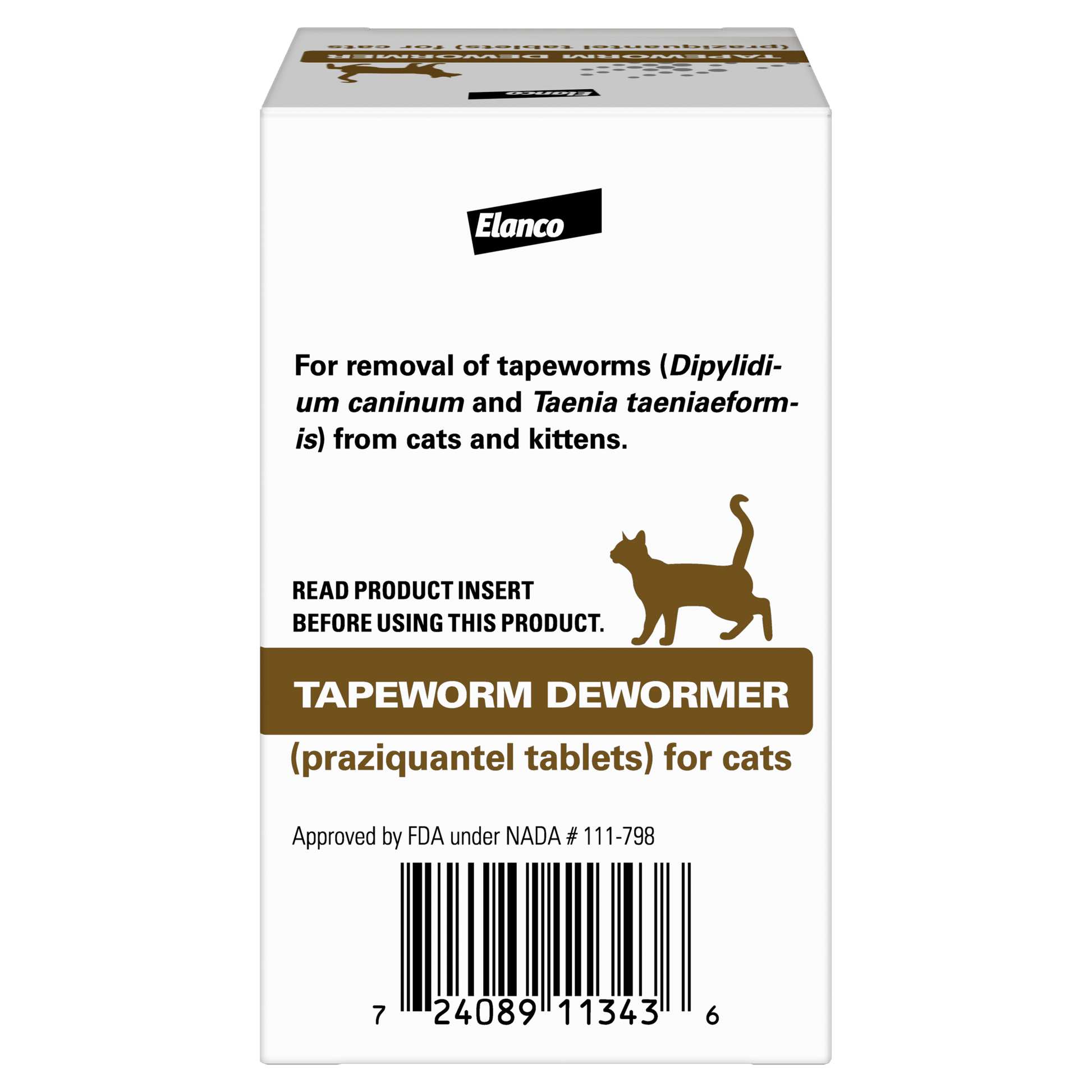 (4 Pack)  Tapeworm Removal Dewormer for Cats, 3 Tablets Praziquantel