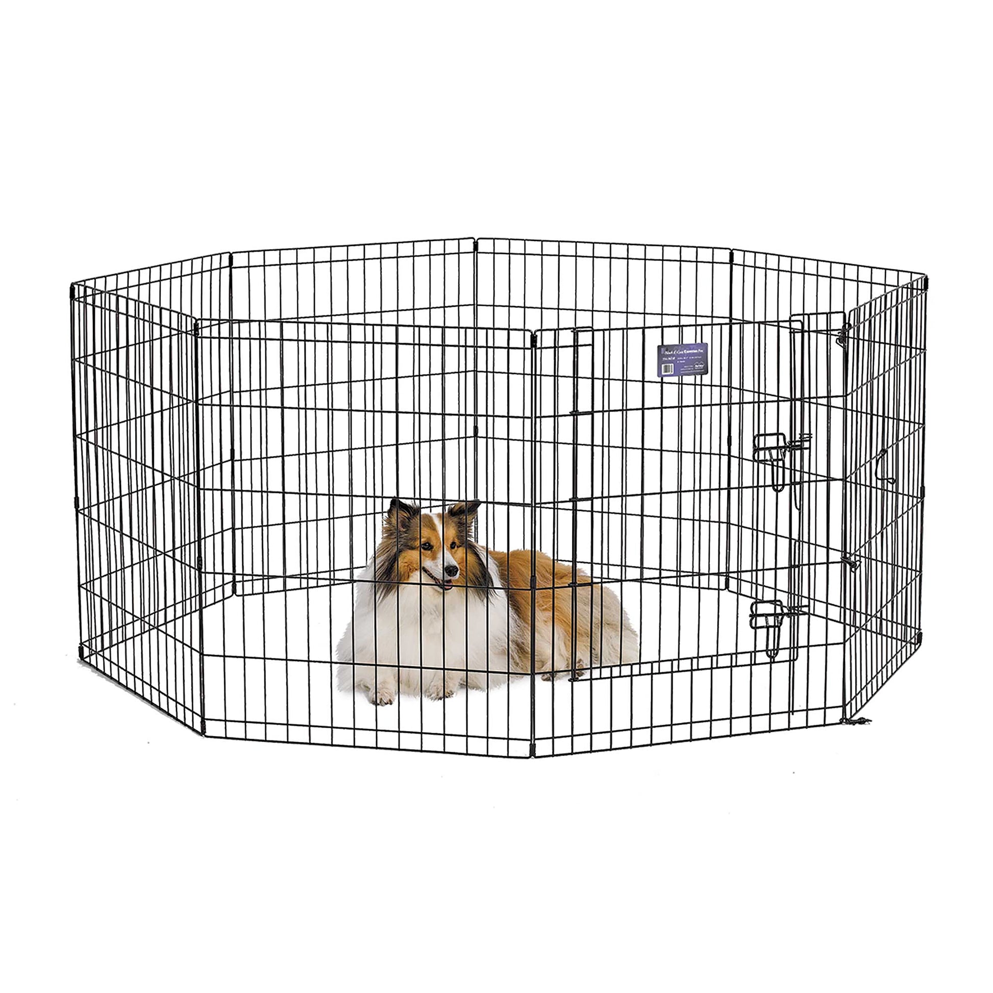 Metal Black Exercise Pet Dog Playpen with Door , 30"H