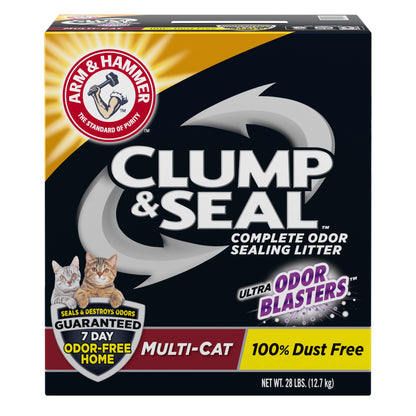 Clump & Seal Cat Litter Multi-Cat Complete Odor Sealing Clay Clumping Cat Litter, 28 Lb