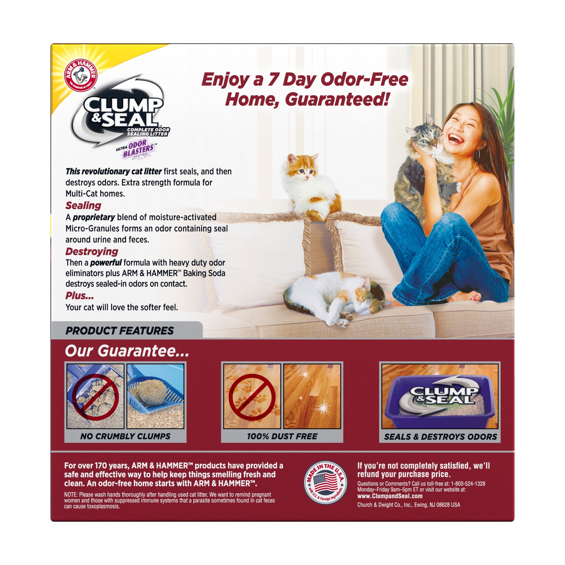 Clump & Seal Cat Litter Multi-Cat Complete Odor Sealing Clay Clumping Cat Litter, 28 Lb