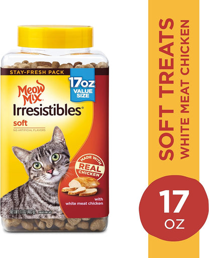 Irresistibles Soft Cat Treats, White Meat Chicken, 17 Ounces (Pack of 4)