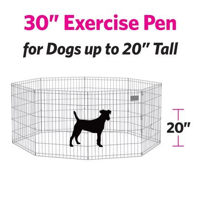 Metal Black Exercise Pet Dog Playpen with Door , 30"H