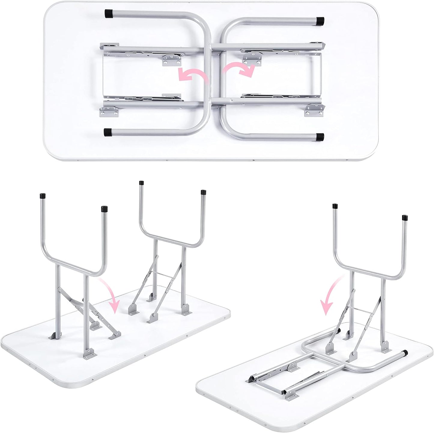 46'' Pet Grooming Table for Large Dogs Adjustable Height - Portable Trimming Table Drying Table W/Arm/Noose/Mesh Tray Maximum Capacity up to 265Lb -Pink