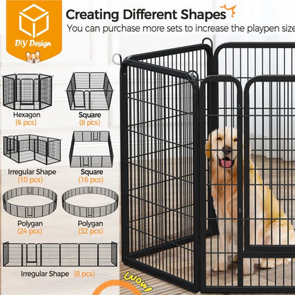 6 Panel Metal Exercise Pen with Door