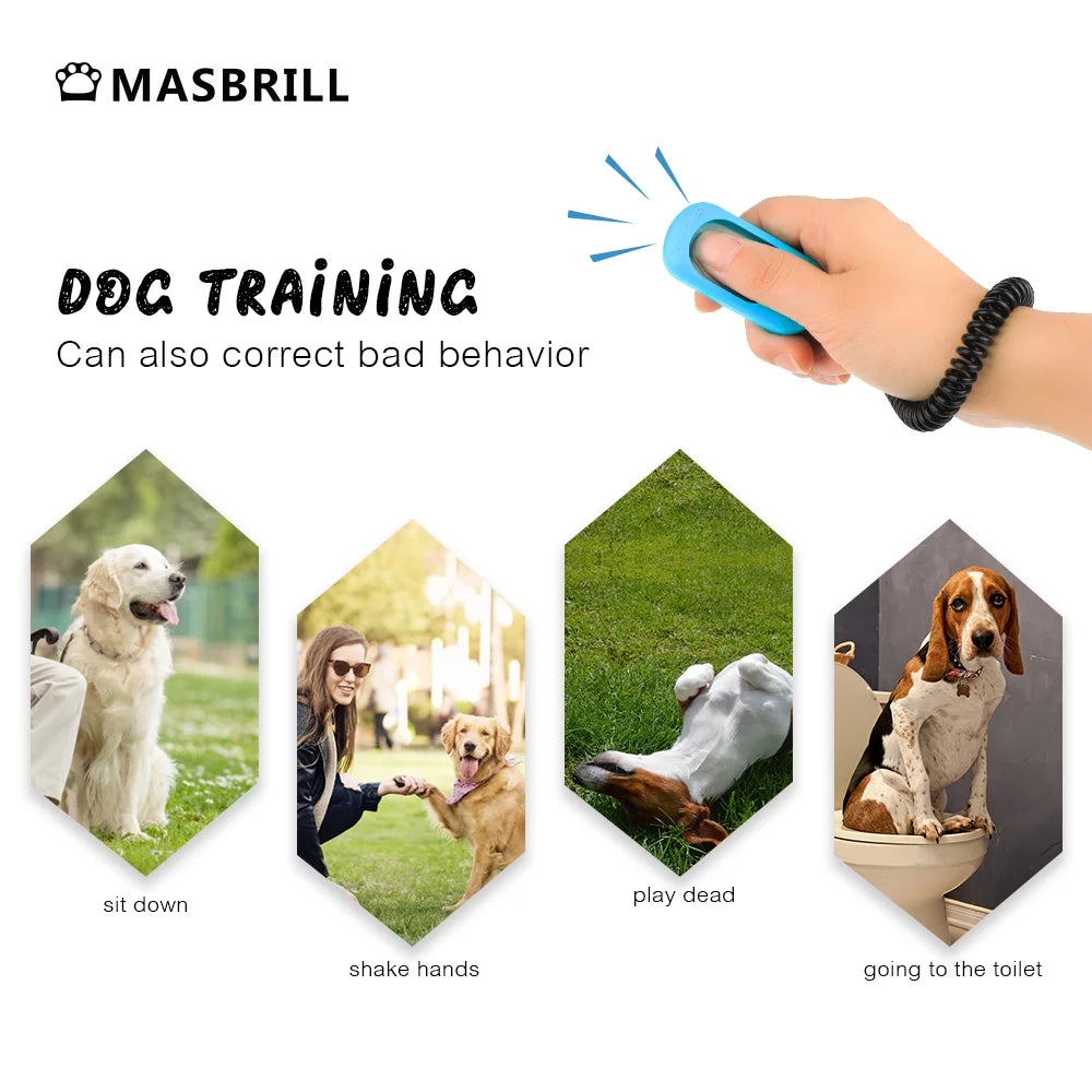 Dog Clicker for Training, Dog Training Clicker with Wrist Strap,Lightweight Easy to Use,Pet Training Clicker for Cats Puppy Bird Horse Behavioral Training-2 Pack