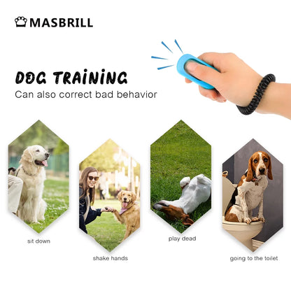 Dog Clicker for Training, Dog Training Clicker with Wrist Strap,Lightweight Easy to Use,Pet Training Clicker for Cats Puppy Bird Horse Behavioral Training-2 Pack