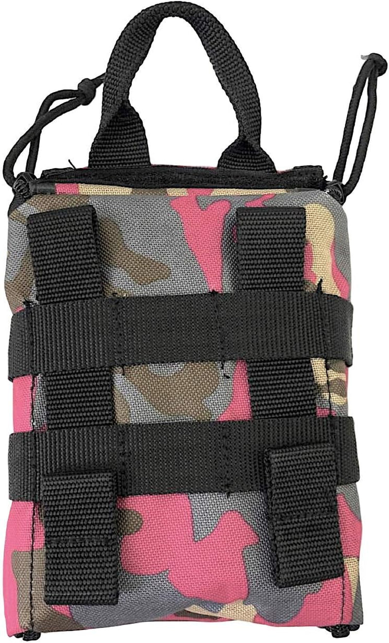 First Aid Kit for Dogs, Travel, Home, Training, Walking, Camping; Pet First Aid Kit with Tourniquet, Scissors, Medical Tape, Bandages, Pink Camo