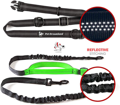 Exquisite Hands-Free Dog Leash for Medium Dogs: Perfect for Active Pet Owners Comfortable, Durable & Ideal for Running, Walking, Hiking. Premium Dog Waist Leash with Bungee. Must-Have Dog Gear