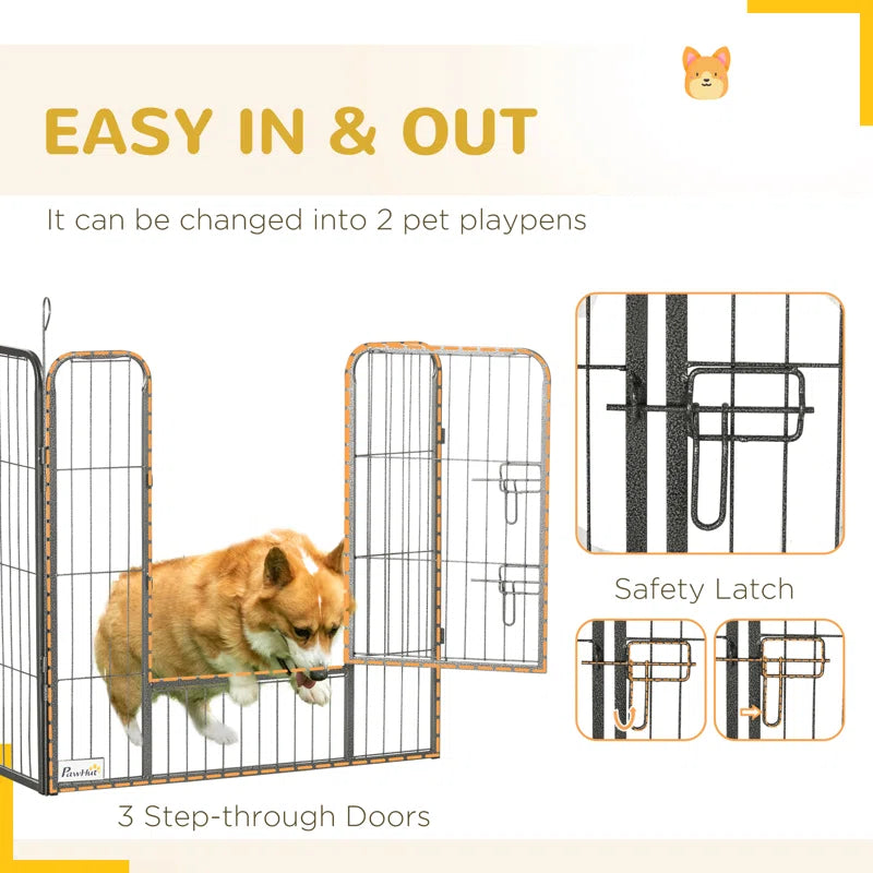 24 Panel Metal Exercise Pen with Door