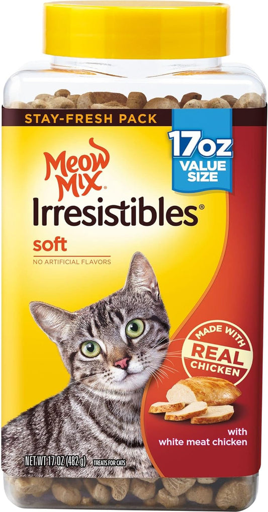 Irresistibles Soft Cat Treats, White Meat Chicken, 17 Ounces (Pack of 4)