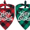 2 Pack Dog Bandana Christmas Classic Buffalo Plaid Pets Scarf Triangle Bibs Kerchief Set Pet Costume Accessories Decoration for Small Medium Large Dogs Cats Pets (Small, Red and Green)