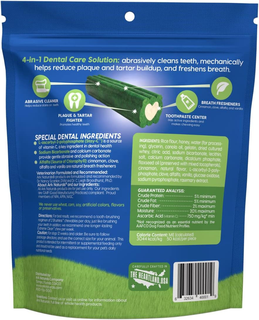 Brushless Toothpaste, Dog Dental Chews for Medium Breeds, Freshens Breath, Helps Reduce Plaque & Tartar, 18Oz, 1 Pack